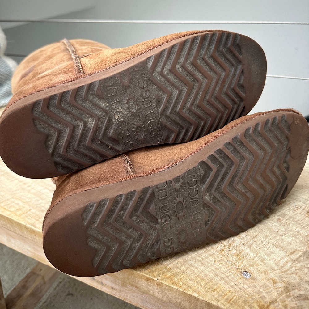 Ugg tan brown chestnut classic tall snakeskin print boot winter snow warm size 9 - Picture 8 of 9